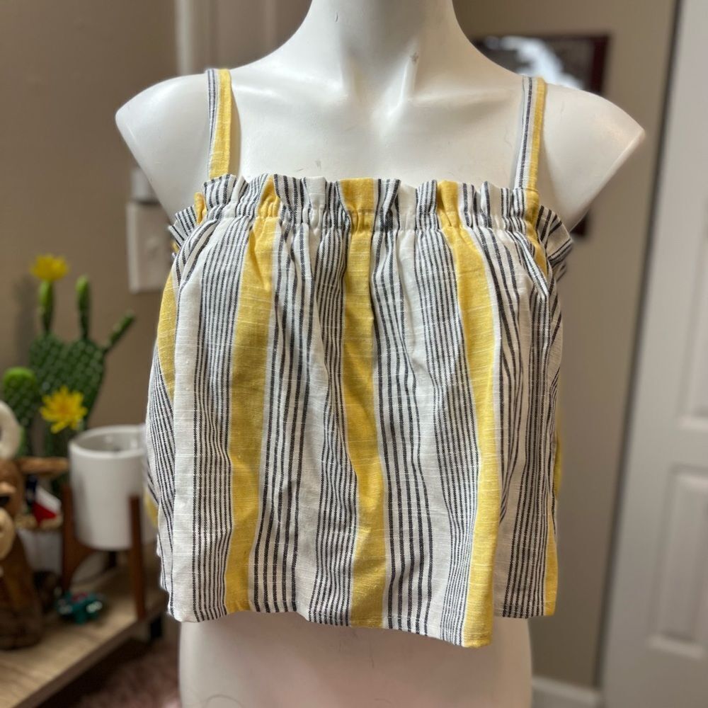 Iris yellow blouse top size medium